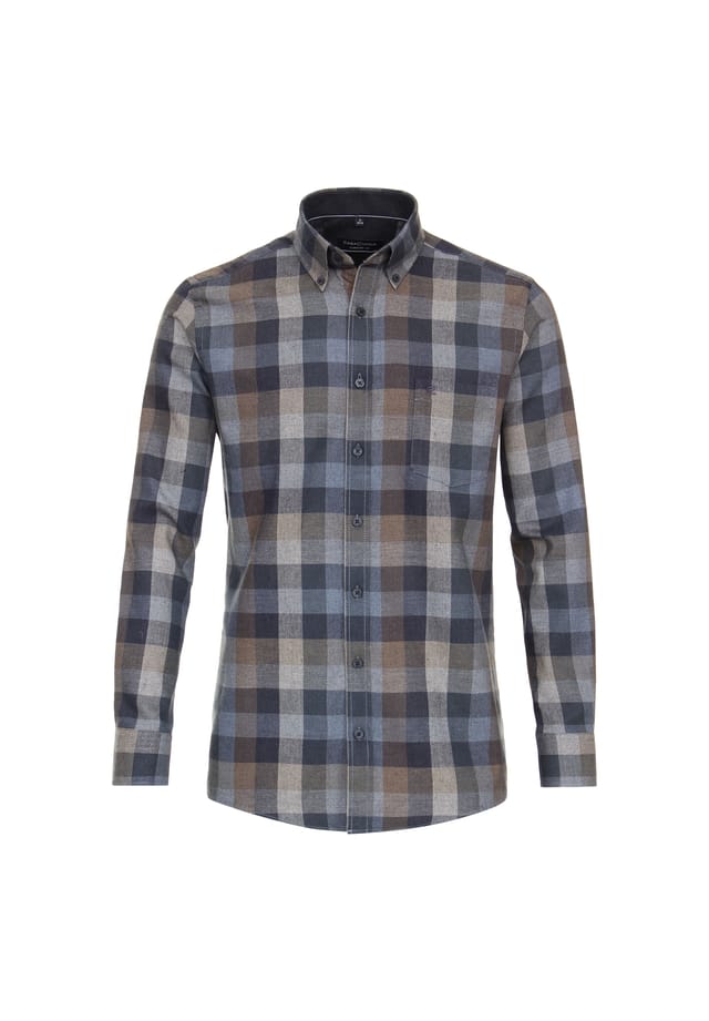 

Рубашка свободного кроя в клетку Casamoda, синий