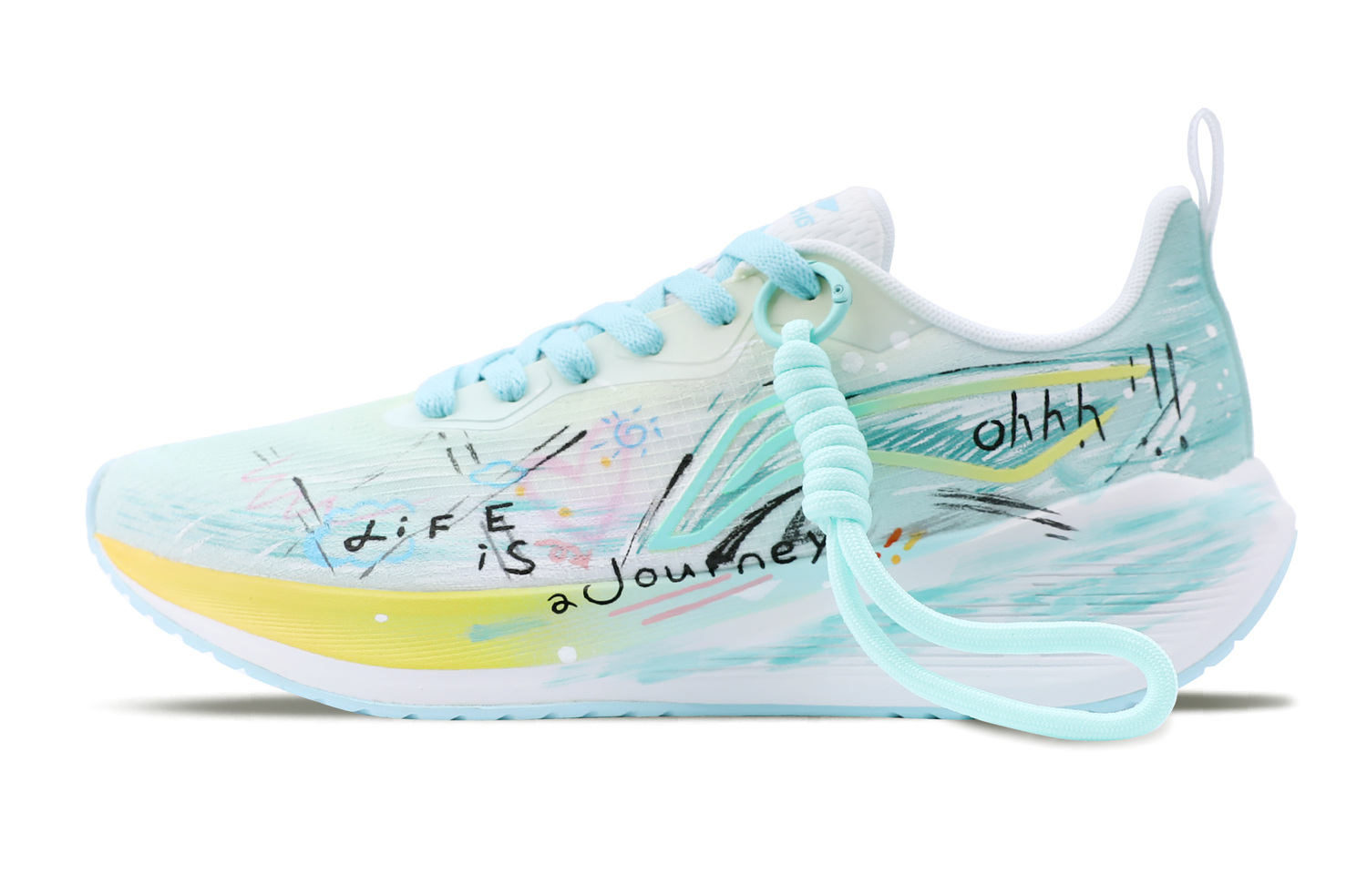 

Мужские кроссовки Wuyue Casual низкие, циановые, с амортизацией и износостойкостью LINING, Cyan