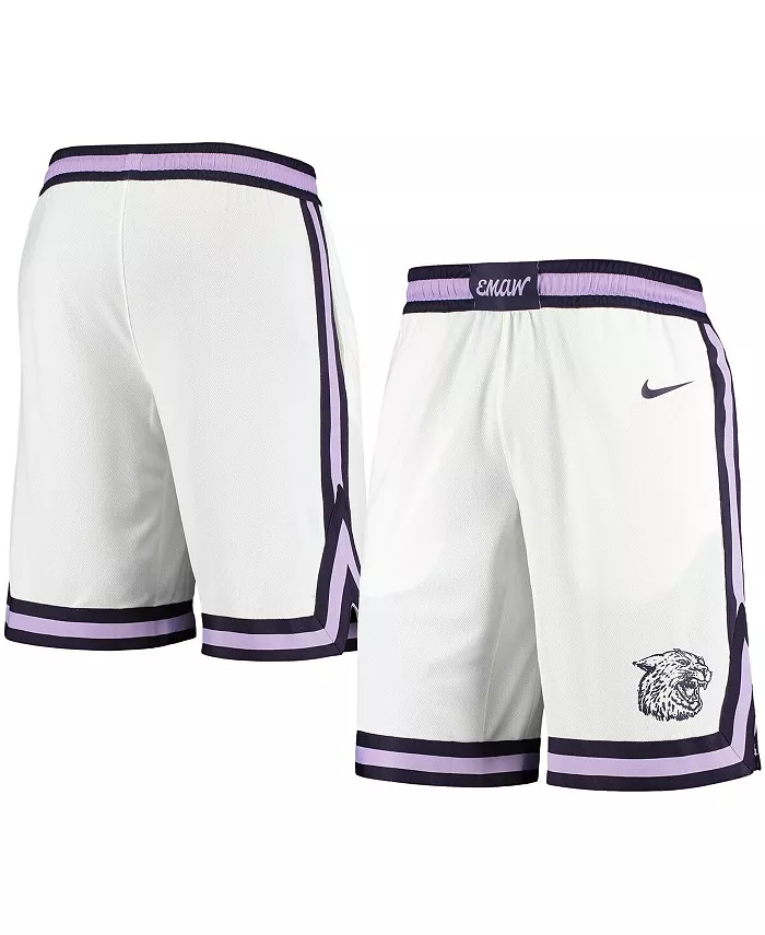 Мужские белые баскетбольные шорты Kansas State Wildcats реплика Nike — фото 2