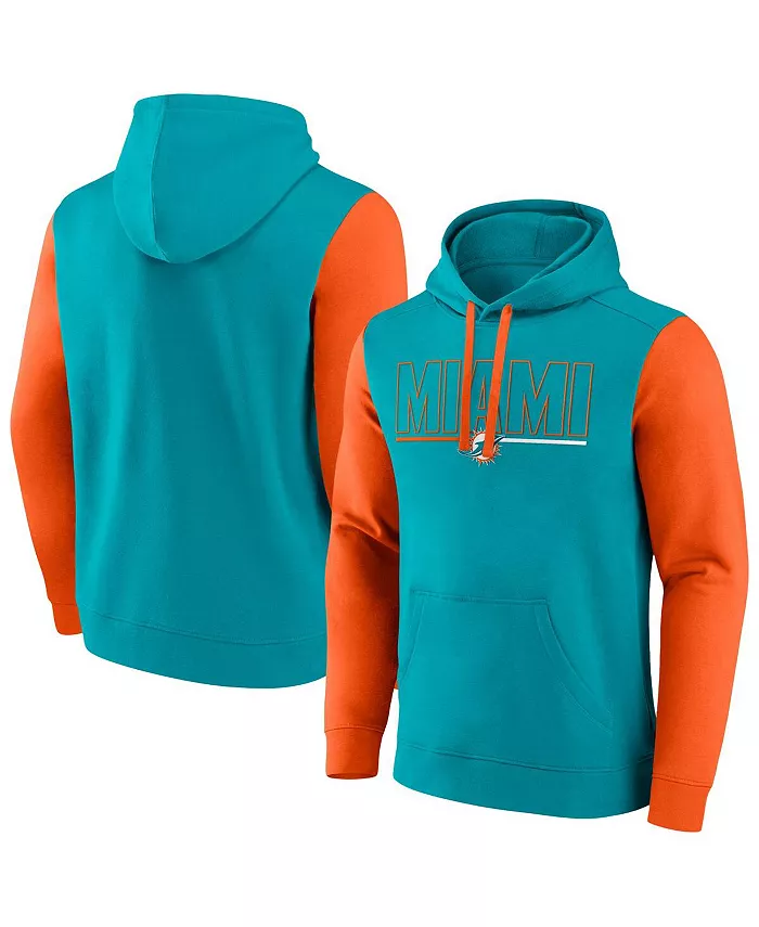 

Мужская толстовка с капюшоном Aqua Miami Dolphins Big Tall Outline Fanatics