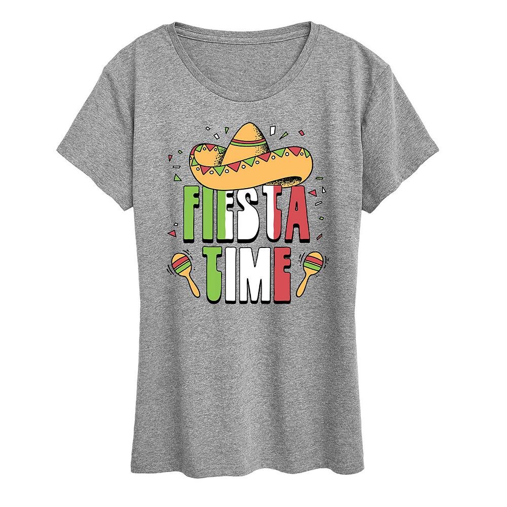 

Женская футболка с рисунком Fiesta Time, цвет Heather Gray