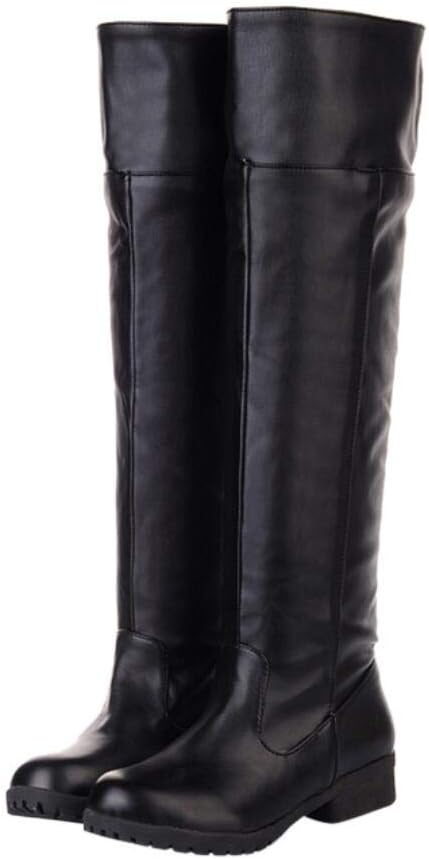 

Мужские косплей-сапоги до колена для верховой езды, высокие костюмированные ботинки Ace Shock, черный