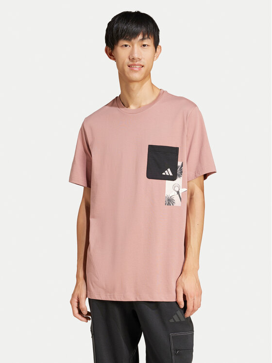 

Свободная футболка Lens Elevated Pocket Graphic JJ3927 Adidas, розовый