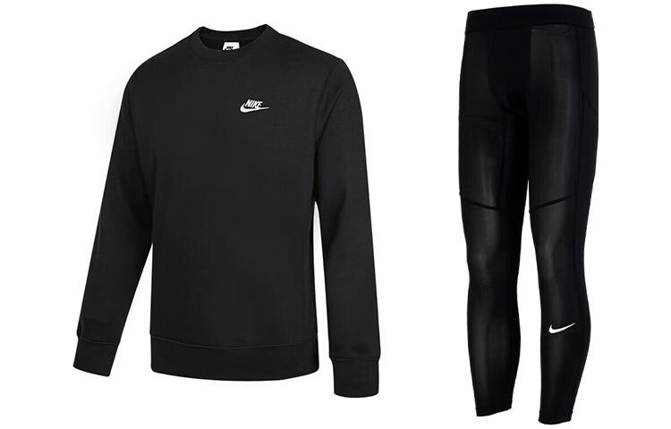 

Мужская повседневная спортивная одежда Nike, цвет Black sweatshirt + black trousers