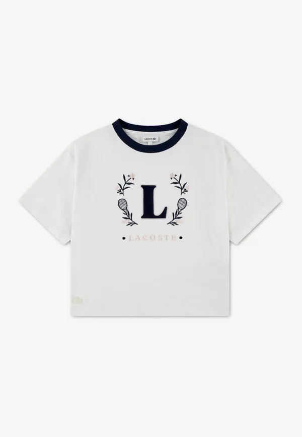 Футболка свободного кроя с принтом crest Lacoste, Farine