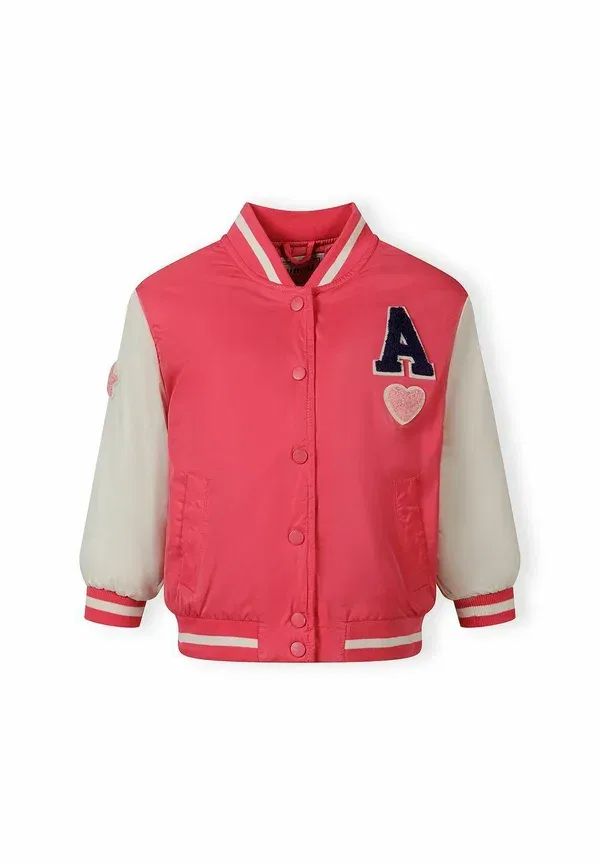 Куртка Minoti Varsity college style with print light jacket, розовый/белый — фото 4
