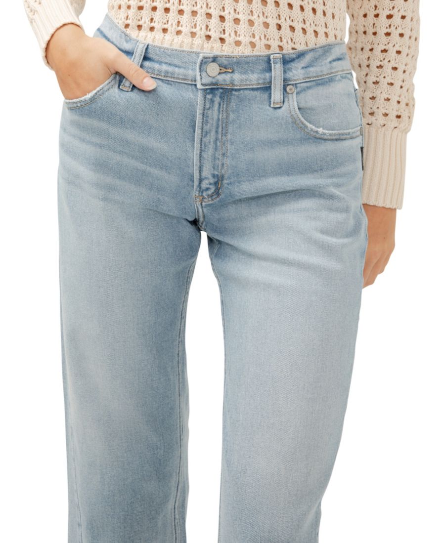 Женские джинсы средней посадки прямого кроя Silver Jeans Co, Indigo — фото 4