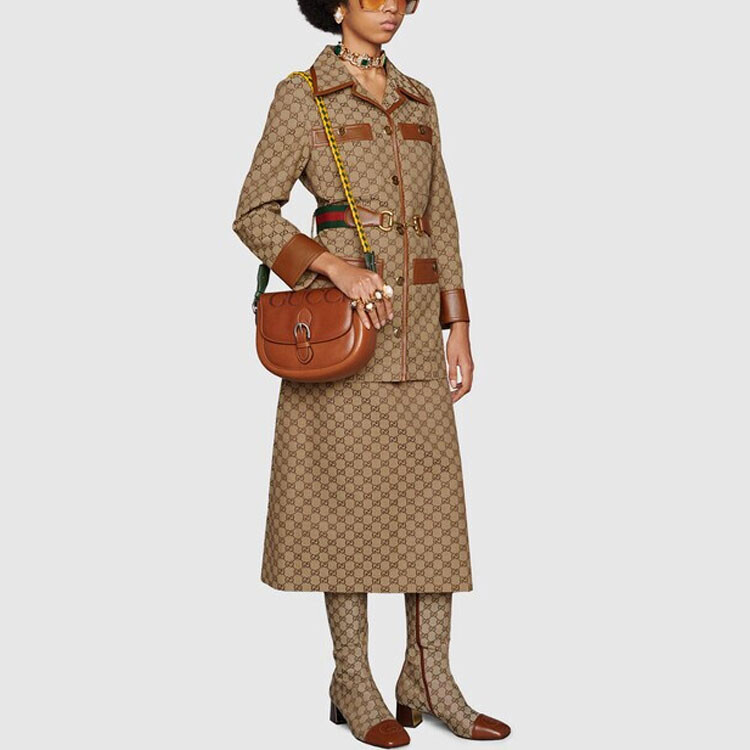 Повседневная длинная юбка женская коричневая Gucci — фото 2