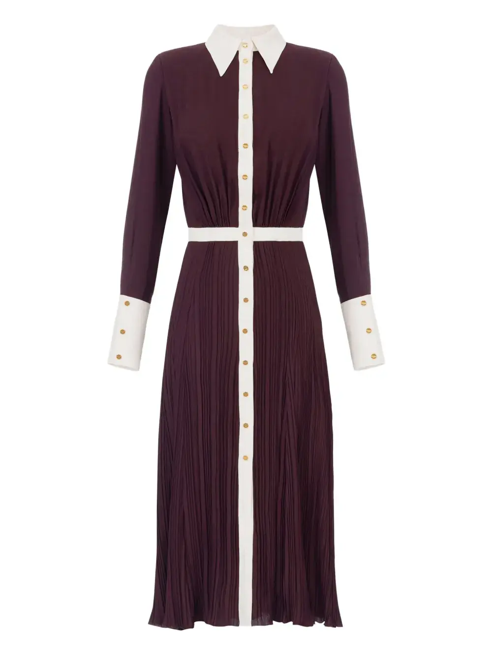 

Плиссированное платье с контрастной отделкой Elisabetta Franchi, красный