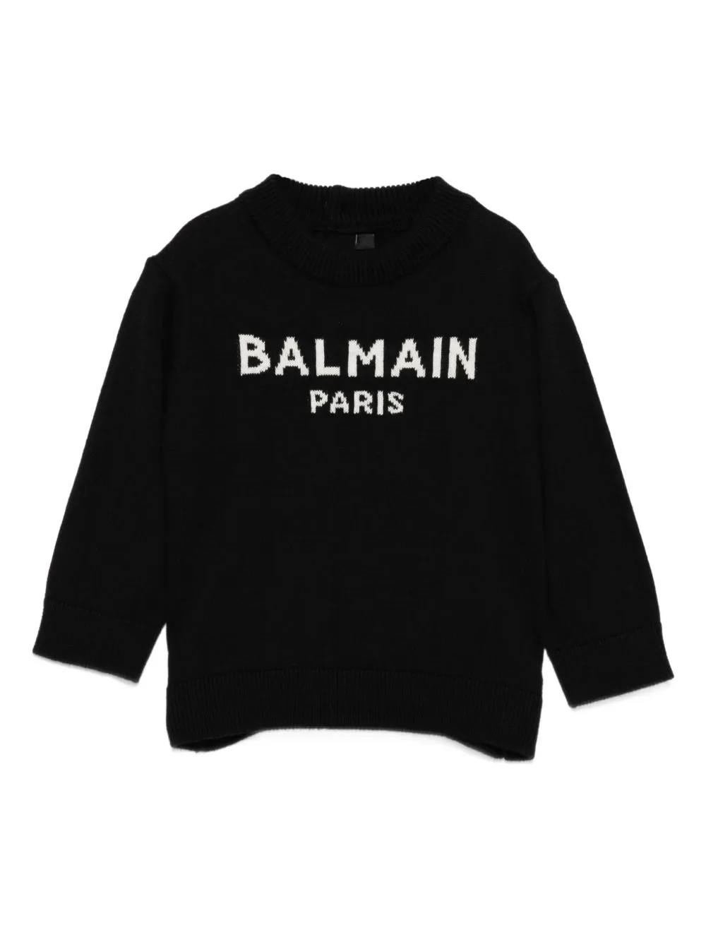 

Свитер с вышитым логотипом Balmain Kids, черный