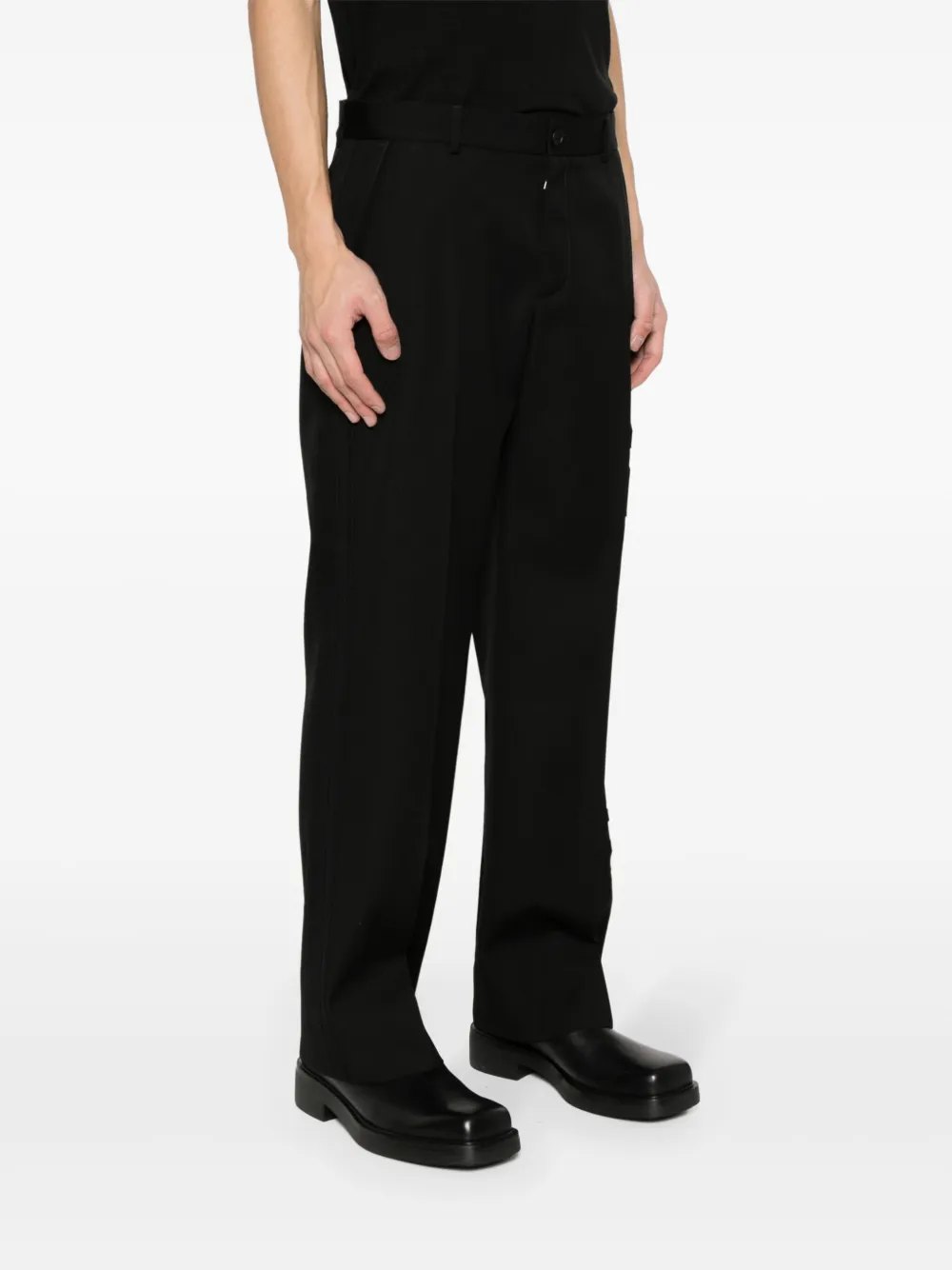 Прямые брюки из вирджинской шерсти OFF-WHITE, черный — фото 3