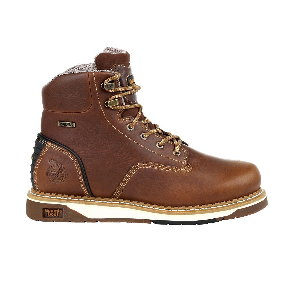 Georgia Boots Amp LT Мужские водонепроницаемые рабочие ботинки со стальным носком, коричневый — фото 2