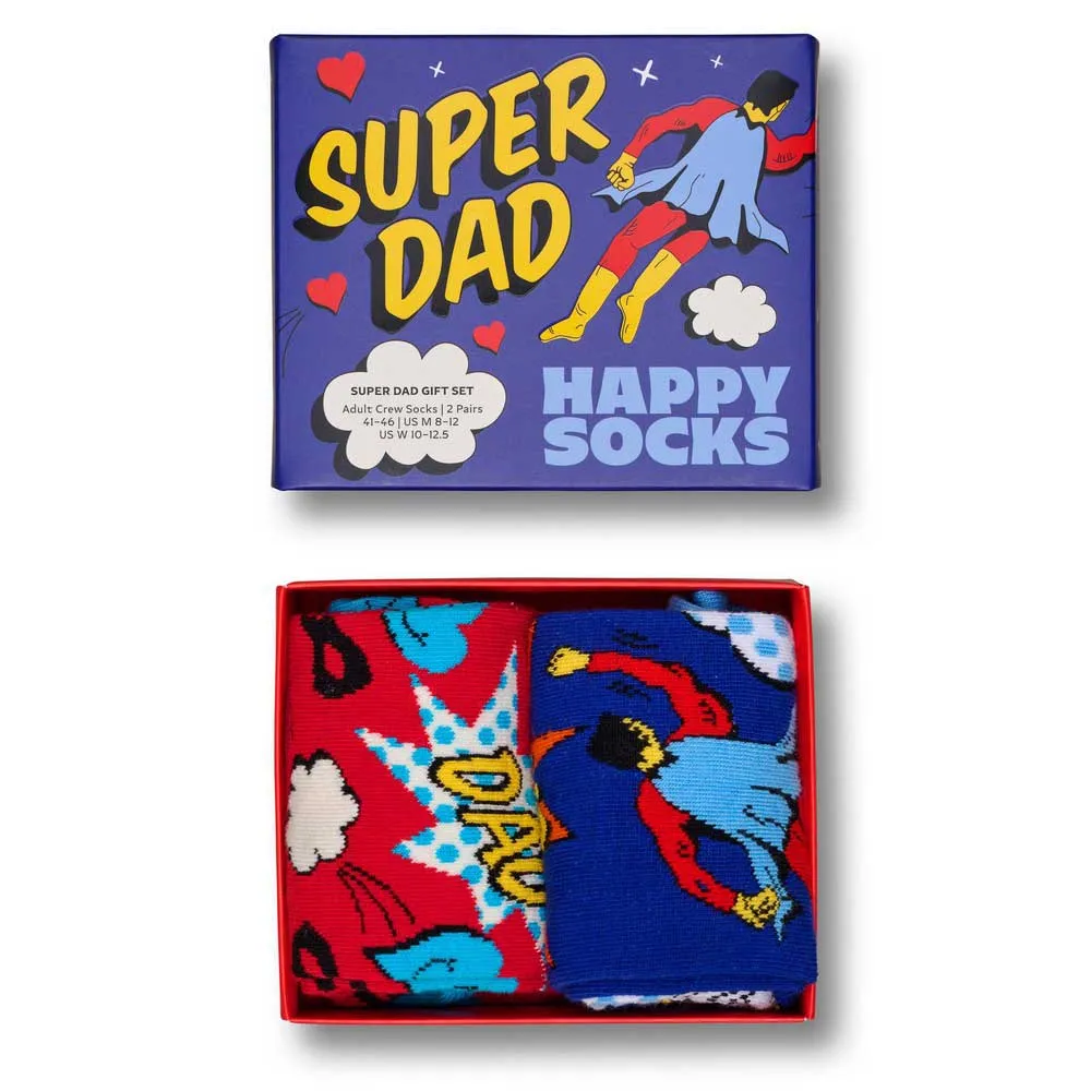 

Носки 2 шт Happy Socks Super dad gift set crew, красный