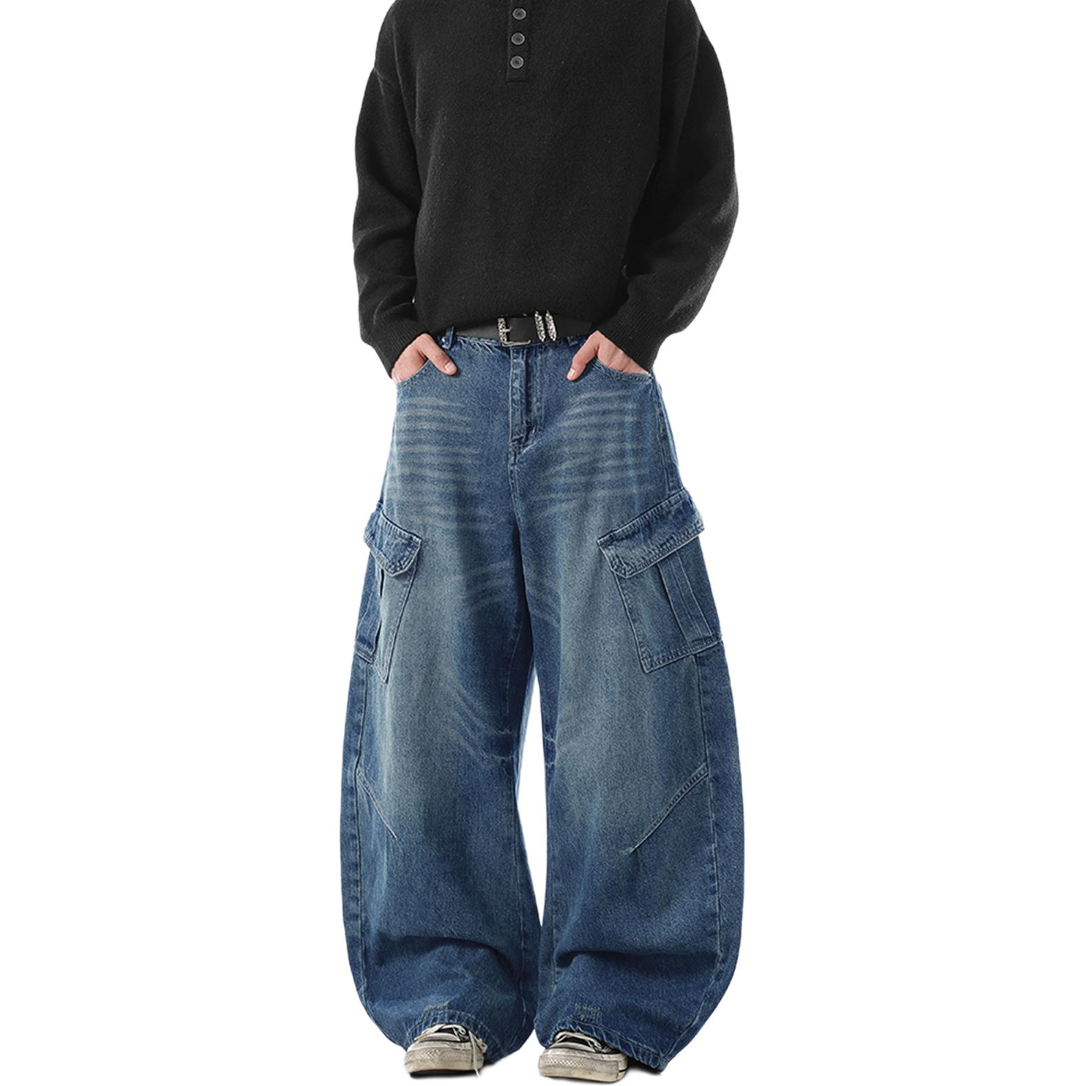 

NEVER RULE Джинсы Unisex Blue Moderate Wide Leg