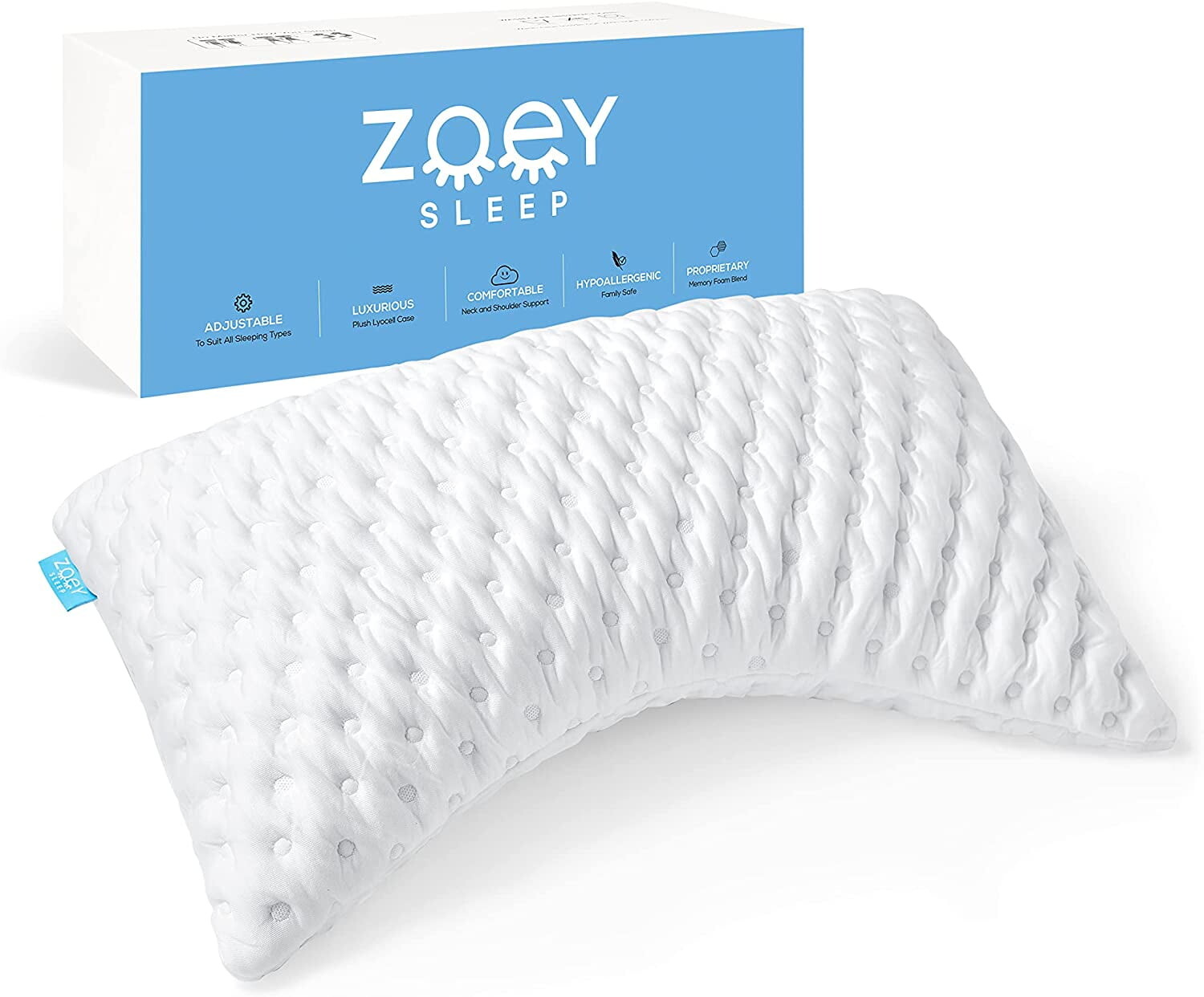 

Подушка боковая Zoey Sleep Curve, белый