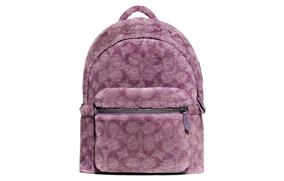 

COACH Женская овчина Charter с тканевым рюкзаком Tubas Purple