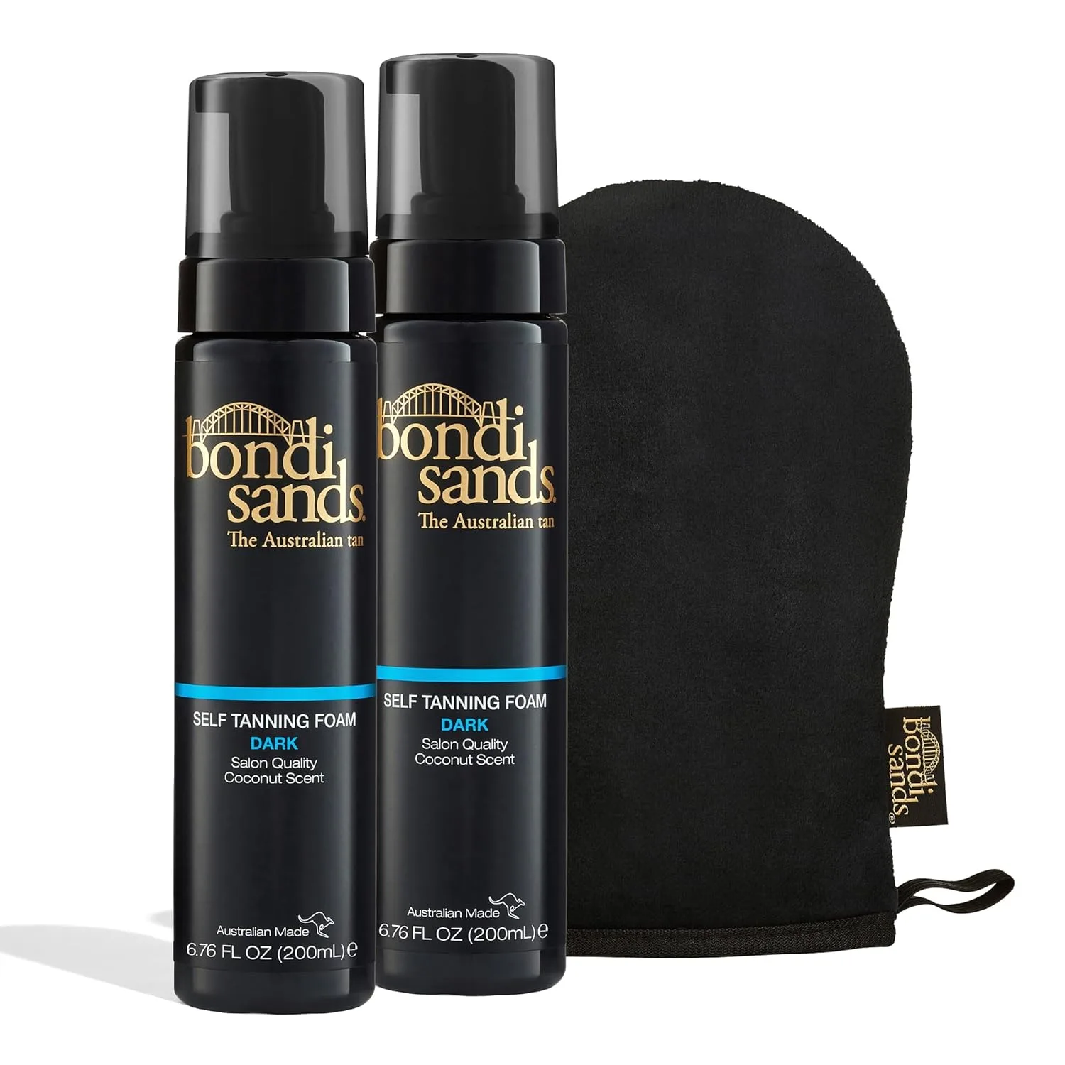 Набор для автозагара Bondi Sands Dark Self Tanning Foam Value Kit | Включает 2 легких пены для автозагара + 1 перчатку для безупречного результата