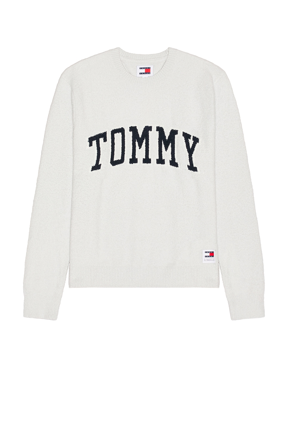 

Тонкий университетский свитер из букле Tommy Jeans, серебряный