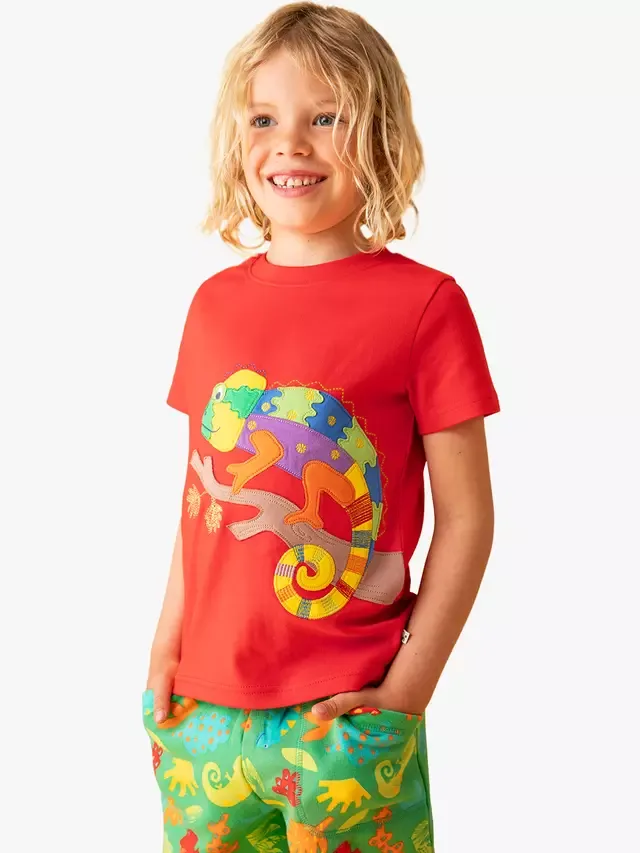 Детская футболка Carsen, цвет папайя/хамелеон Frugi — фото 2