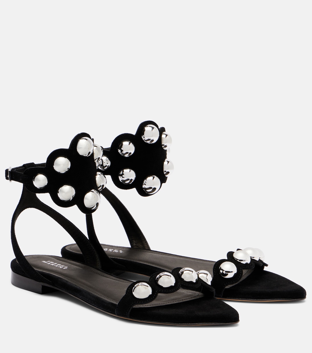 Асельда сандалии из замши с шипами Isabel Marant, Black/Silver