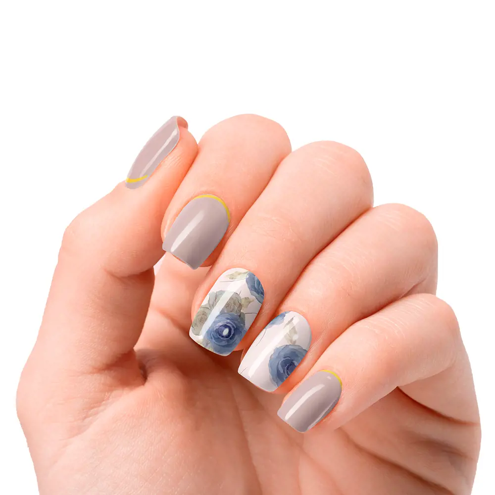 Лак для ногтей Láminas de uñas de gel elegant floral premium luxe #metallic Nooves, 20 шт. — фото 3