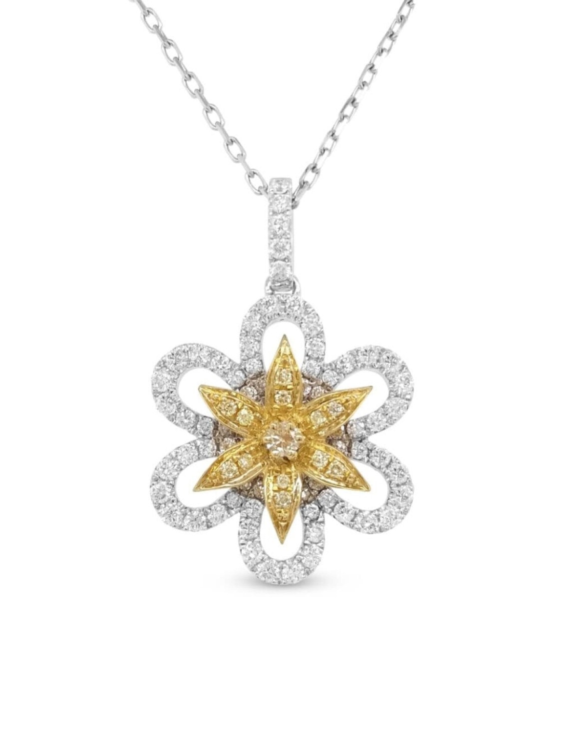

Колье из желтого и белого золота с бриллиантами HYT Jewelry, серебряный