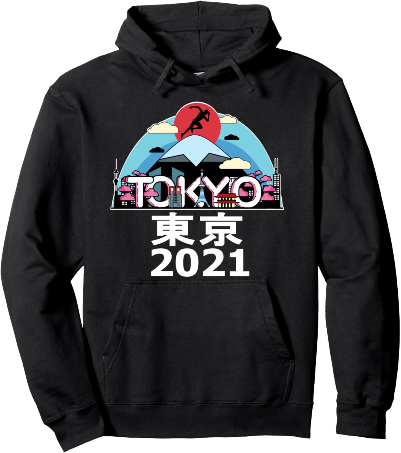 

Токио, Япония, 2021. Спорт, легкая атлетика, пейзаж, бег. Худи Tokyo, Japan 2021 Sports & Athletic Gifts, черный