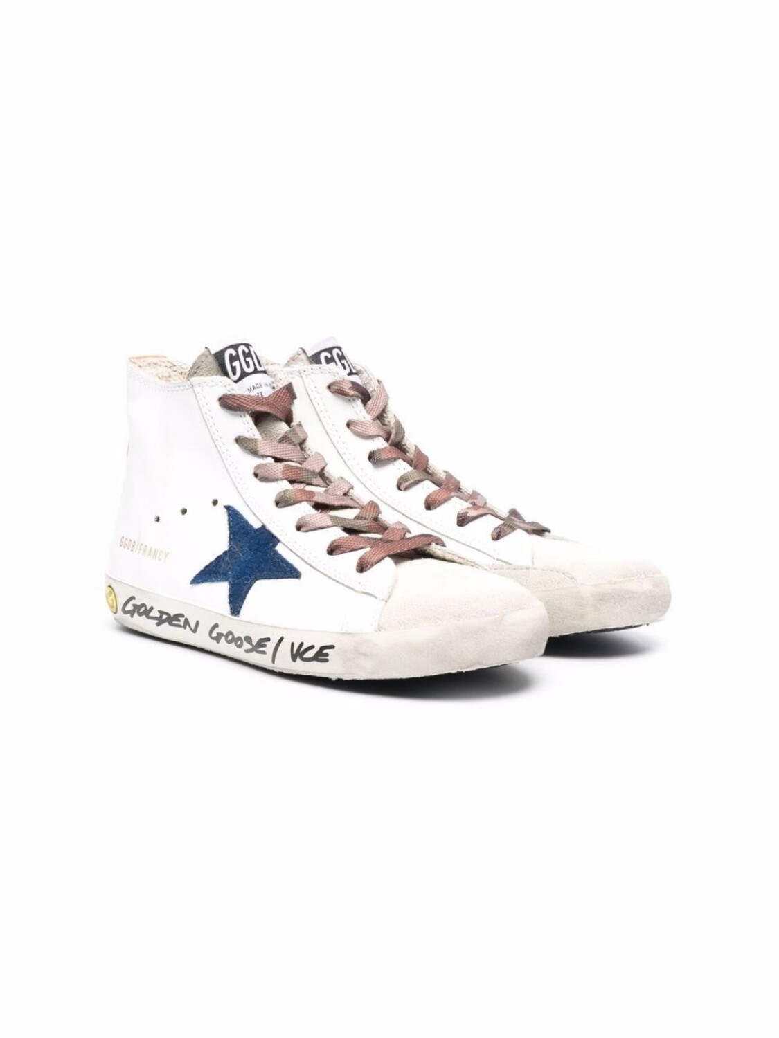 

Golden Goose Kids высокие кеды Francy, белый