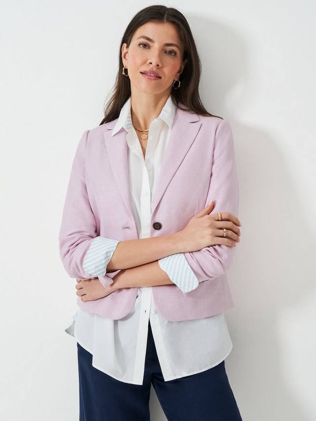 

Блейзер из льняной смеси Crew Clothing, цвет Lilac