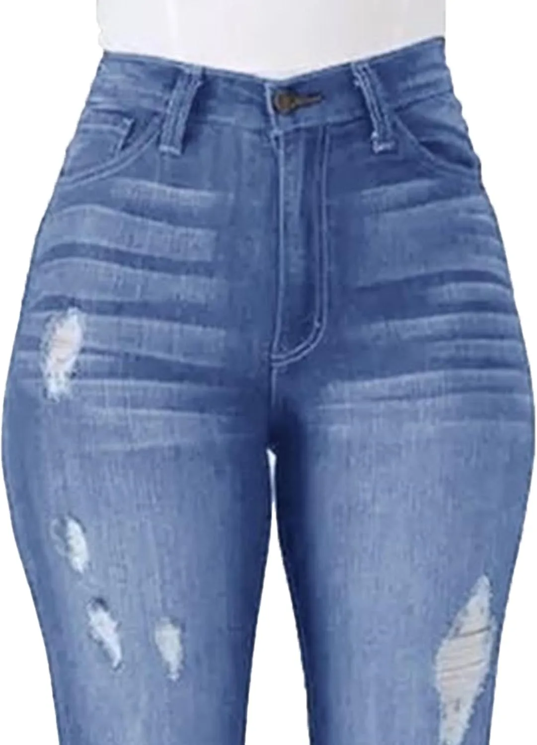 Женские джинсы-леггинсы High Waist с завышенной талией, Plus Size, с эффектом контроля живота — фото 4