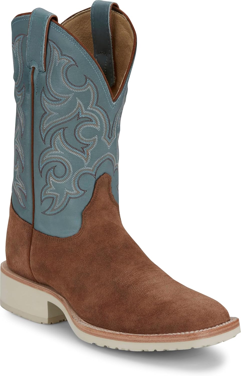 

Мужские вестерн-бутсы Justin Alamo 11 Roughout - премиальная кожа, классический ковбойский стиль, прочный и удобный выбор для ранчо и родео, Golden Tan