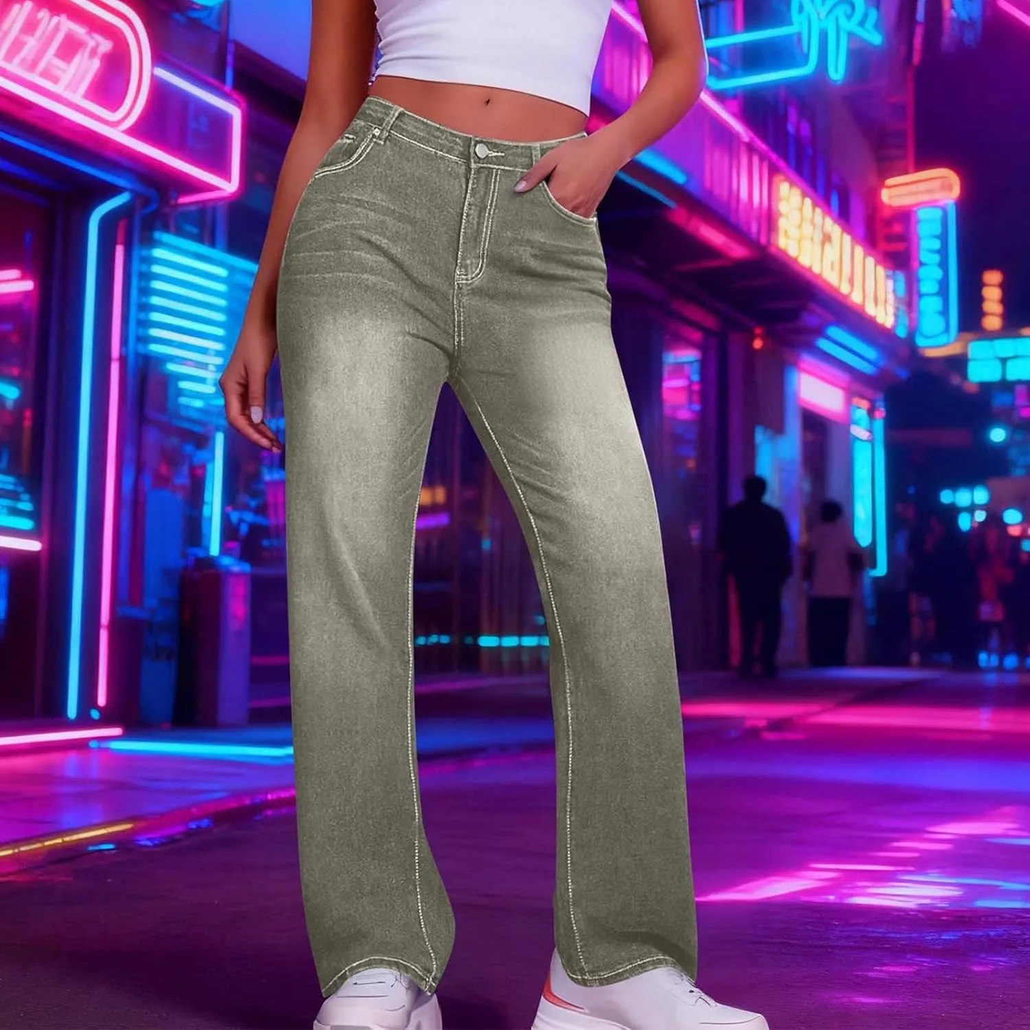 Джинсы Wide Leg женские High Waisted — фото 3