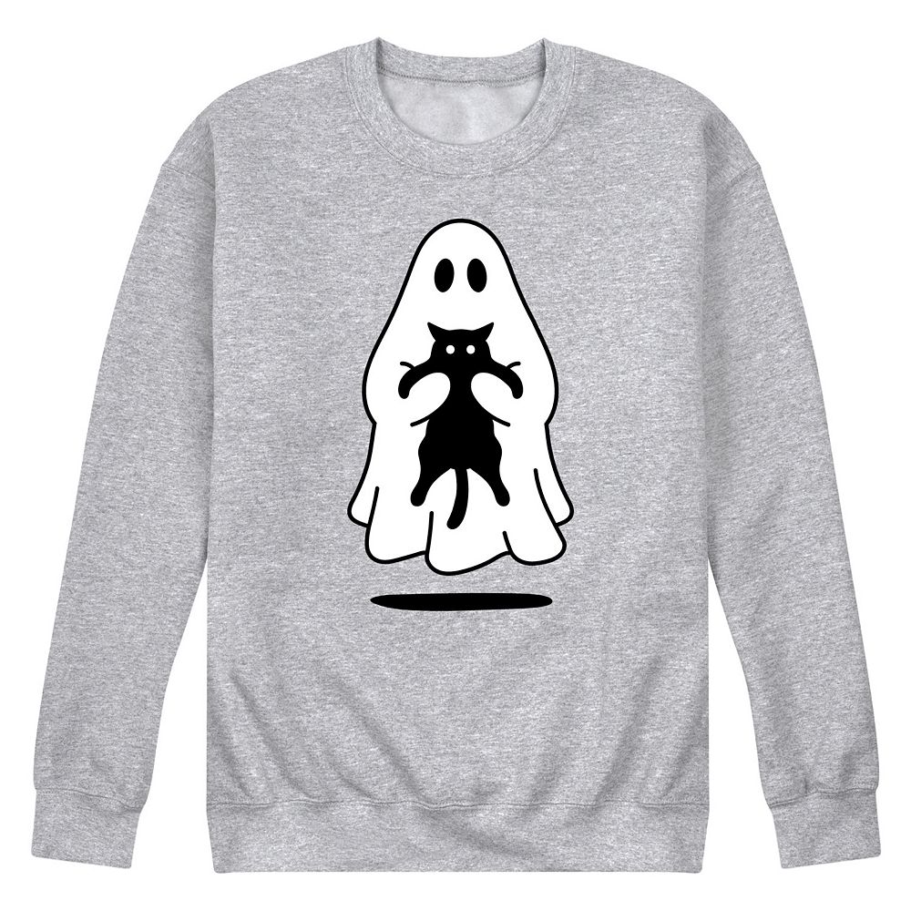 

Мужской флисовый свитшот Ghost Holding Black Cat Licensed Character, цвет Heather Gray