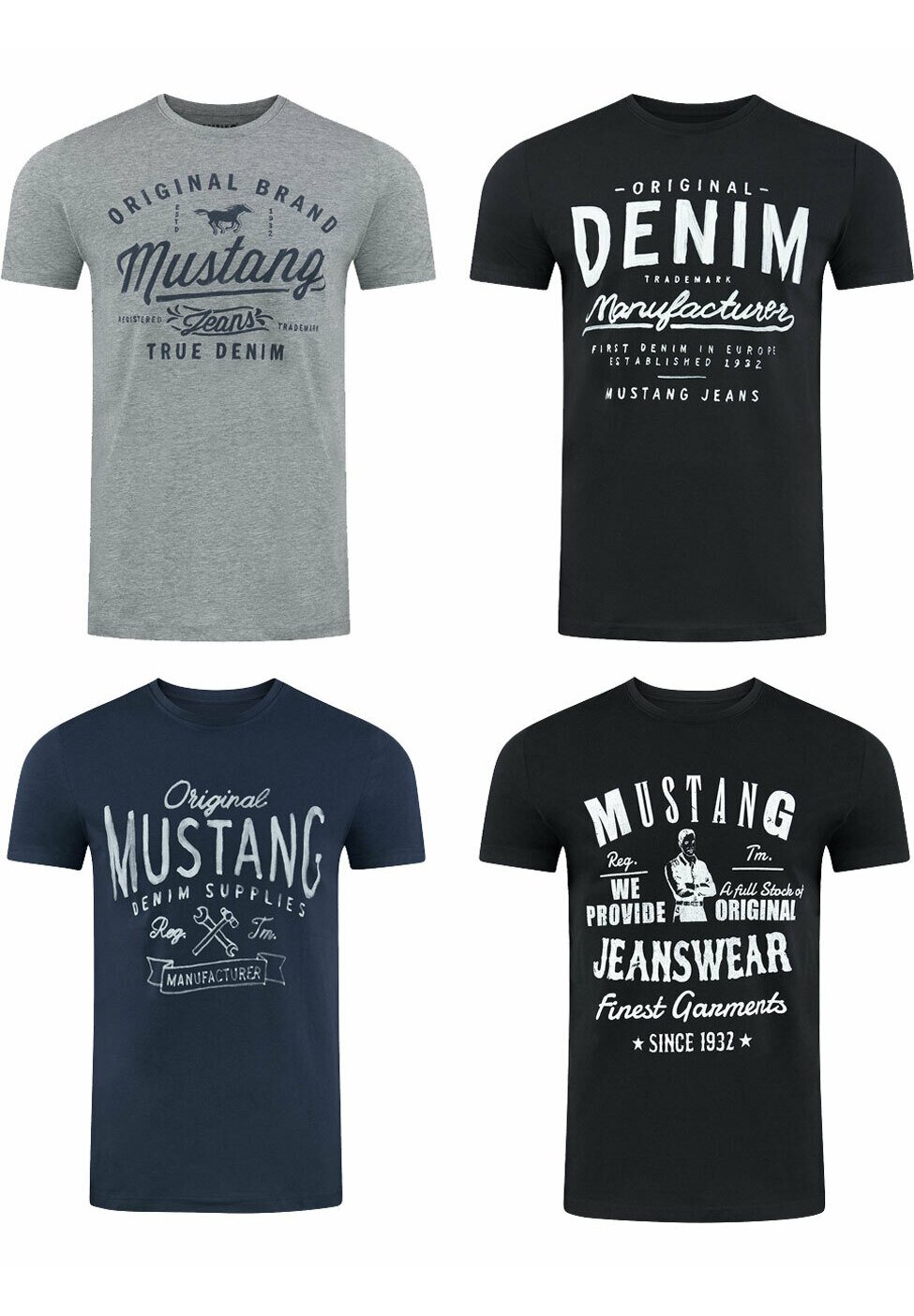 

Футболка с принтом TEE 4 PACK Mustang, черный