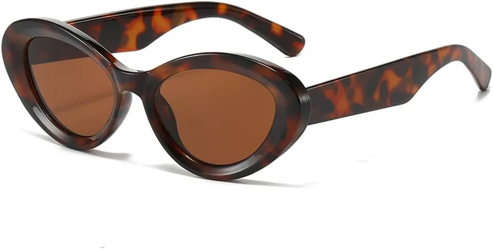 

Солнцезащитные очки UV400 с круглыми заклепками и линзами «кошачий глаз», градиентные линзы, для активного отдыха на природе, леопардовый принт UYPTK, Leopard Tea