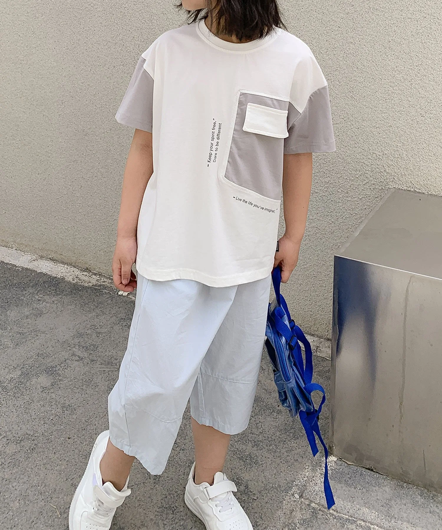 Детская футболка с принтом в цветовой гамме [aimoha-KIDS-] Aimoha Kids, Light gray — фото 3
