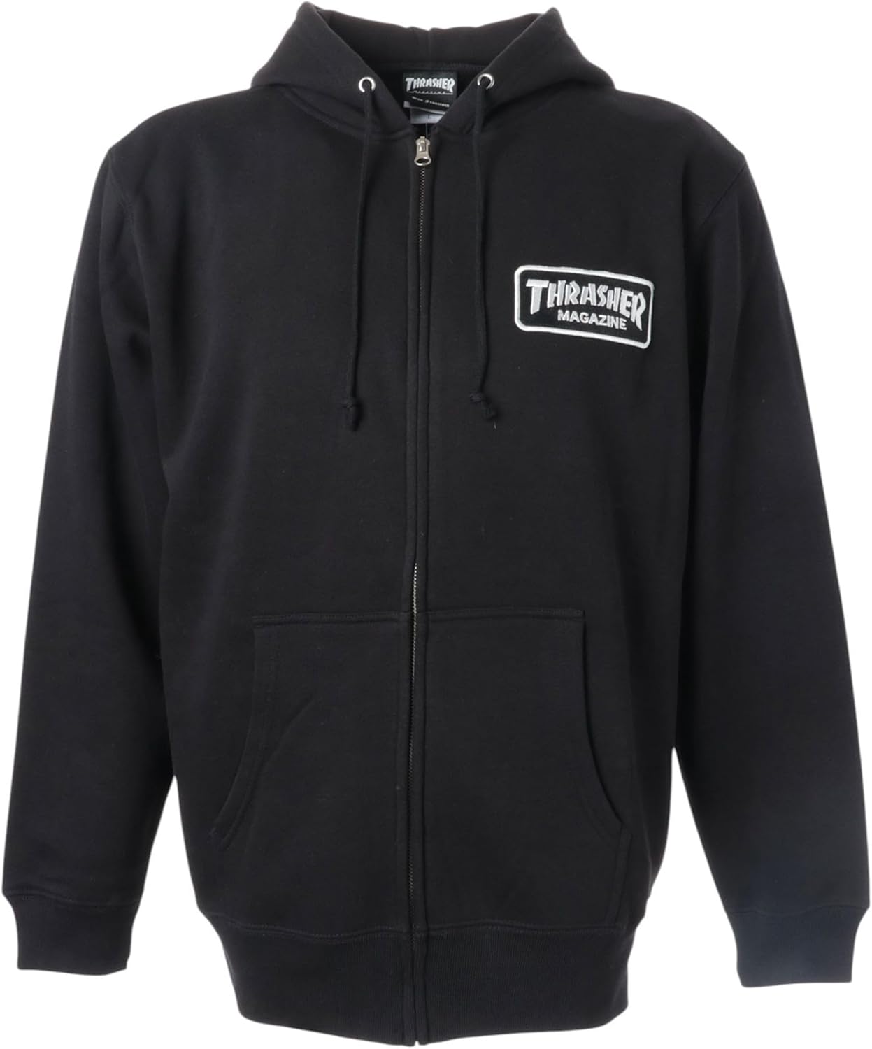 

Мужская толстовка Thrasher TH56001 на молнии с капюшоном (логотип бренда), классическая модель, белый/черный