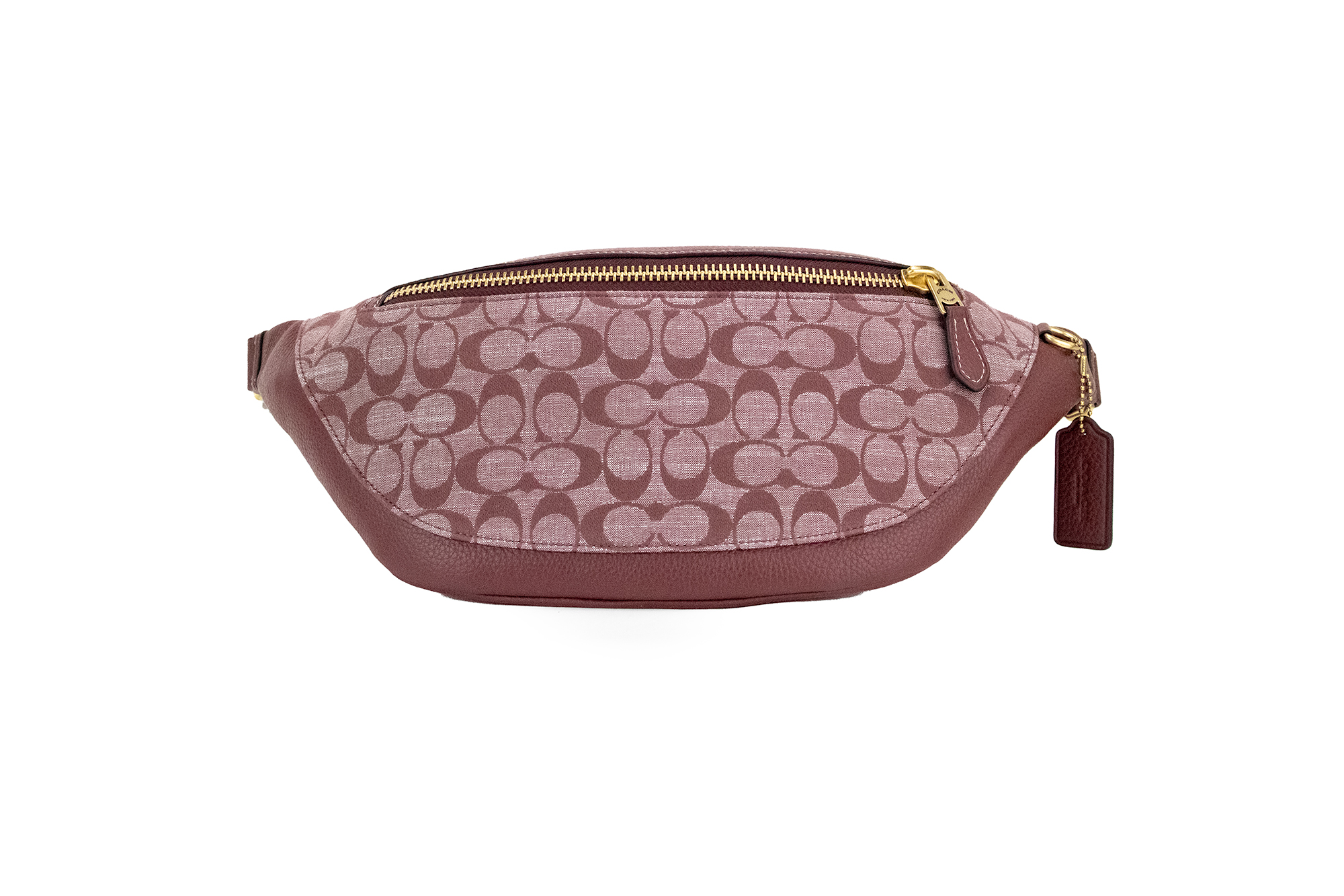 

Сумка Warren Wine Chambray Signature Canvas из шагреневой кожи на поясе Coach