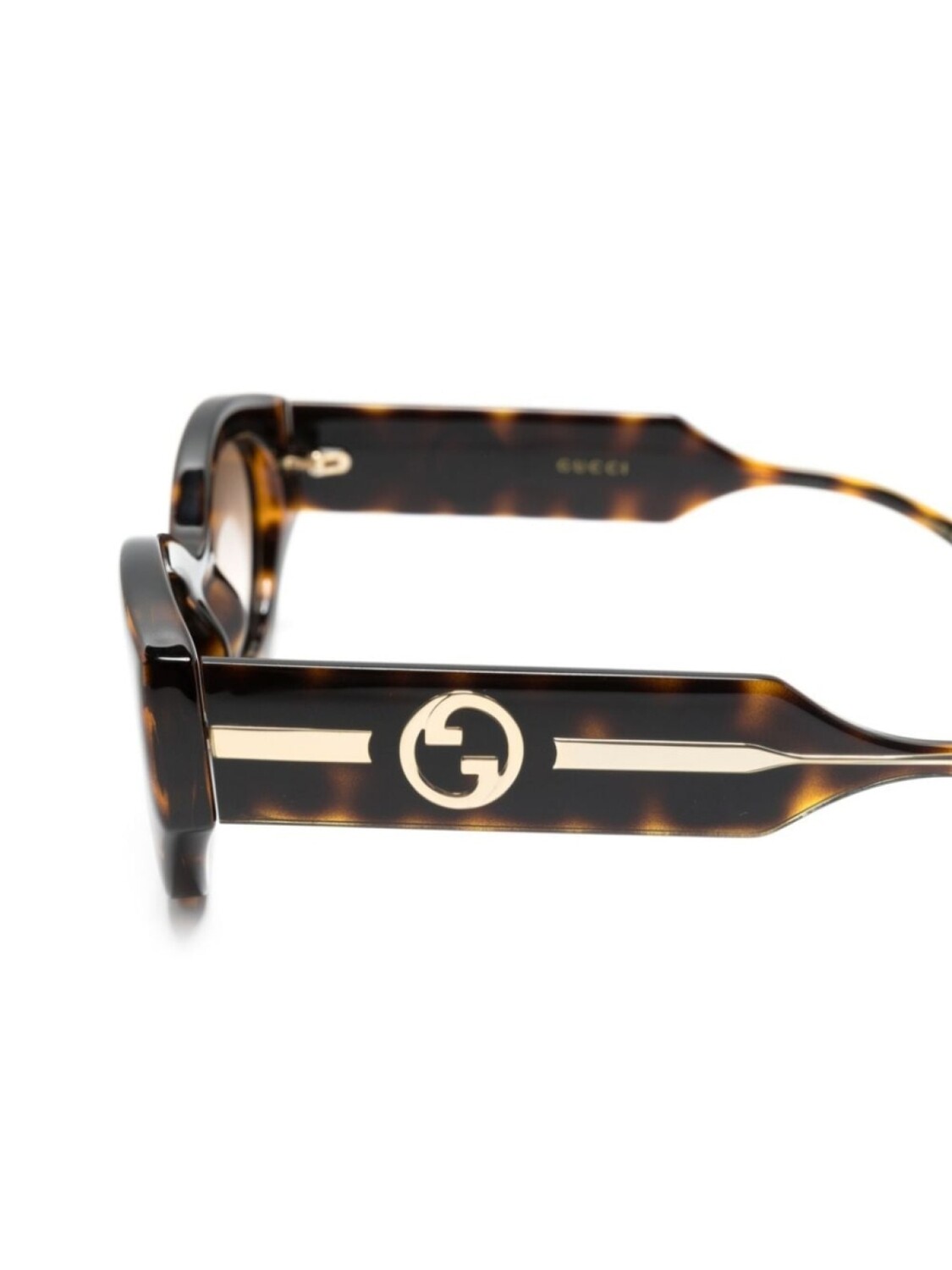 Gucci Eyewear солнцезащитные очки в овальной оправе, коричневый — фото 3