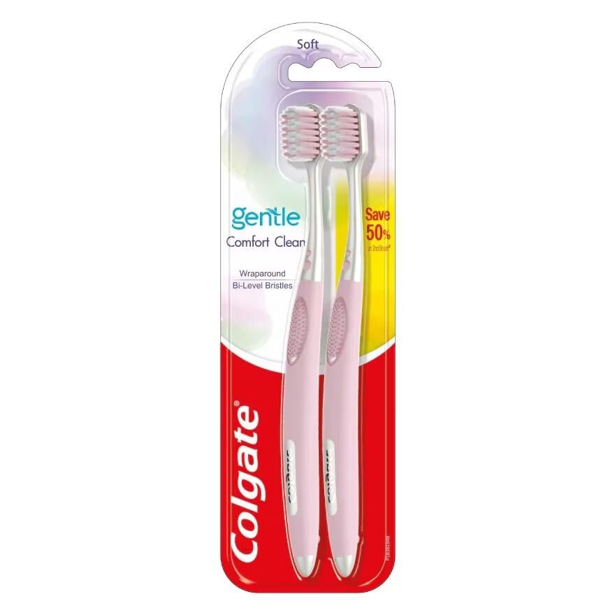 

Colgate Зубная щетка Gentle Comfort Clean 1'S (Смешивание цветов), Pink