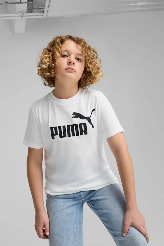 

Детская хлопковая футболка ESS No. 1 Logo Tee Puma, белый