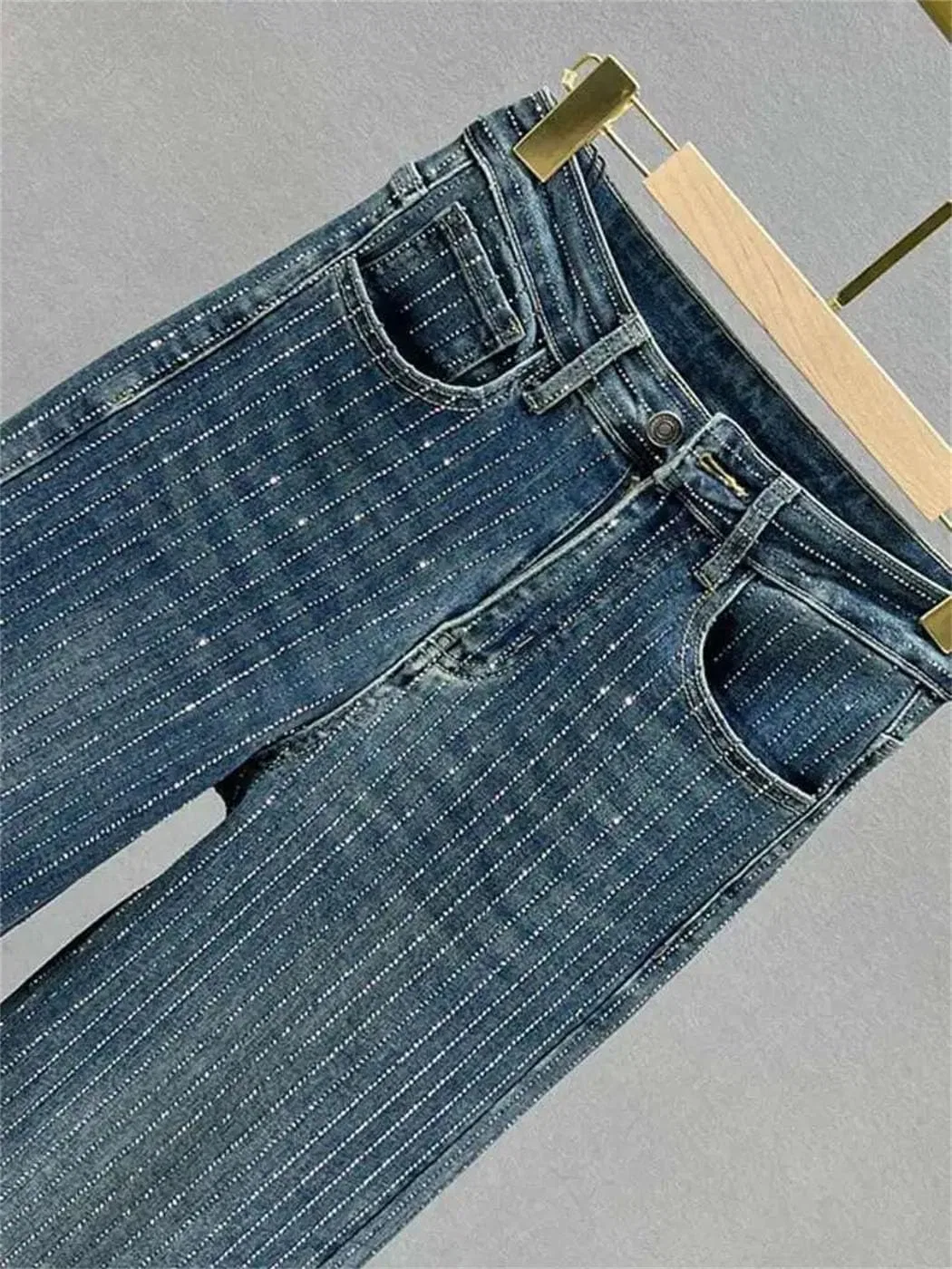 Джинсы с бриллиантами Denim, черный — фото 4