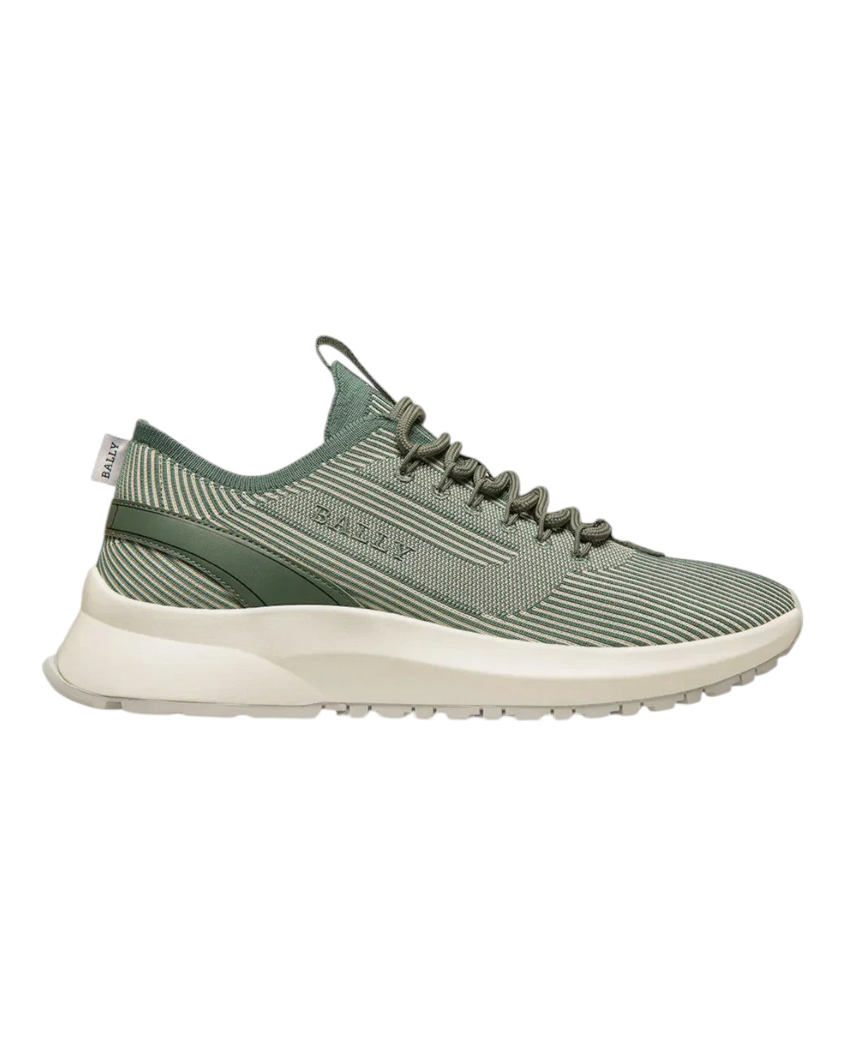 

Мужские кроссовки Bally Dean 6302848 из ткани и кожи белого/зеленого цвета