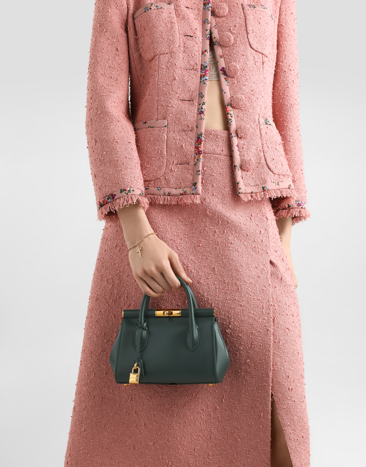 Мини-сумка Marlene day из телячьей кожи palmellato DOLCE & GABBANA, зеленый — фото 2