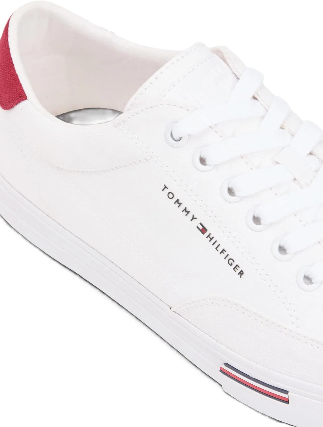 Мужские низкие кроссовки Tommy Hilfiger Vulc Core RWB с длинными шнурками CVS Fm0fm05813, White — фото 2