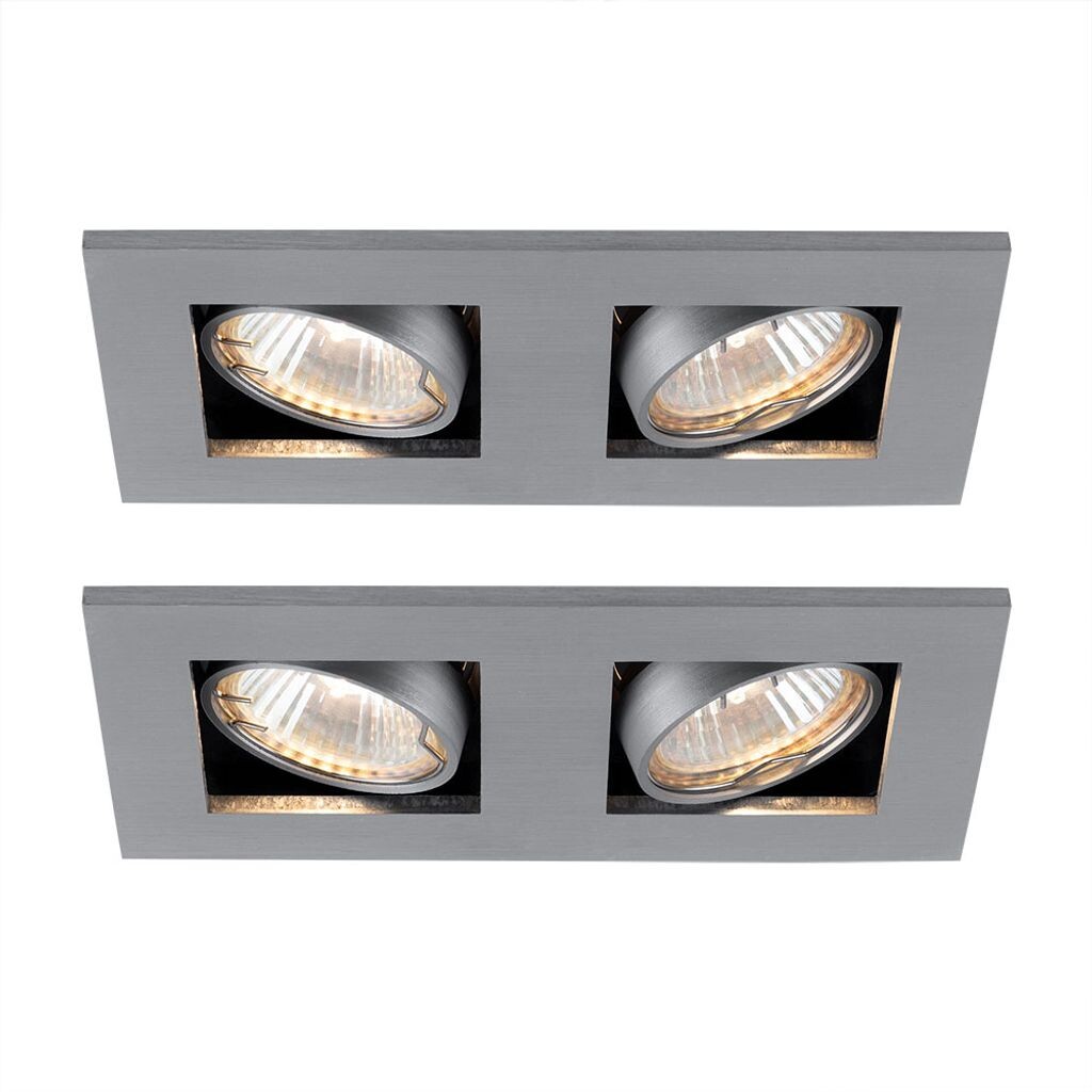 

Комплект из 2 встраиваемых потолочных светильников из алюминия, длина 18,5 см, GALILEI. etc-shop, белый