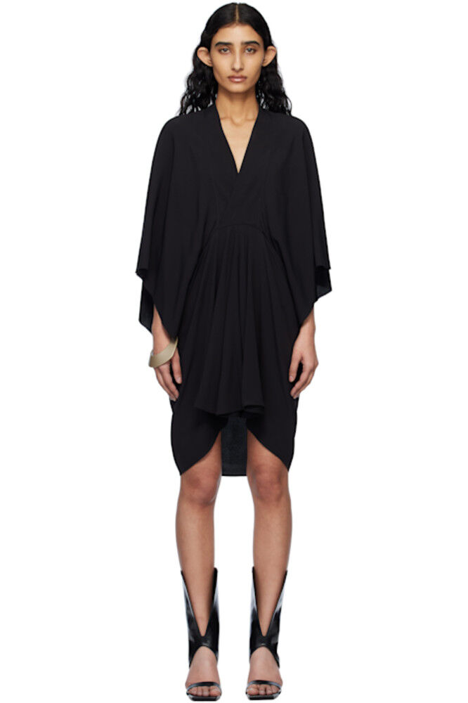 

Черное голливудское полумесяце мини-платье Rick Owens