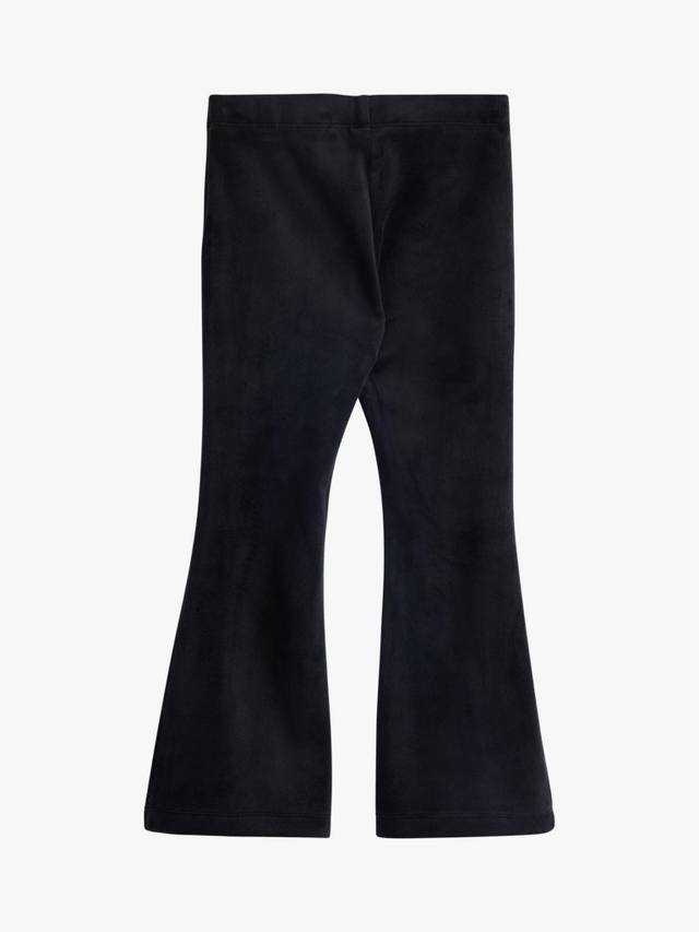 Детские велюровые леггинсы с резинкой и расклешёнными штанинами Lindex, Black — фото 2