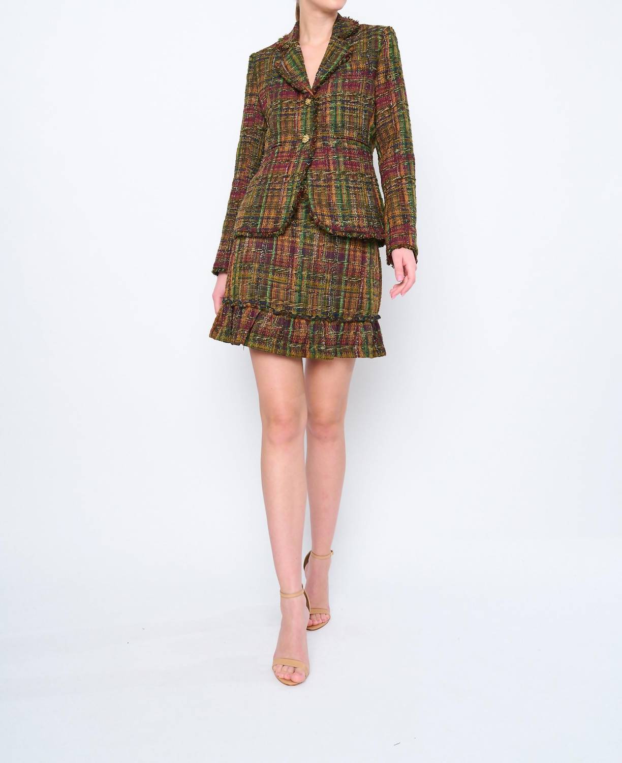 

Блейзер Lanora из вафельного твида Flora Bea, цвет waffle tweed
