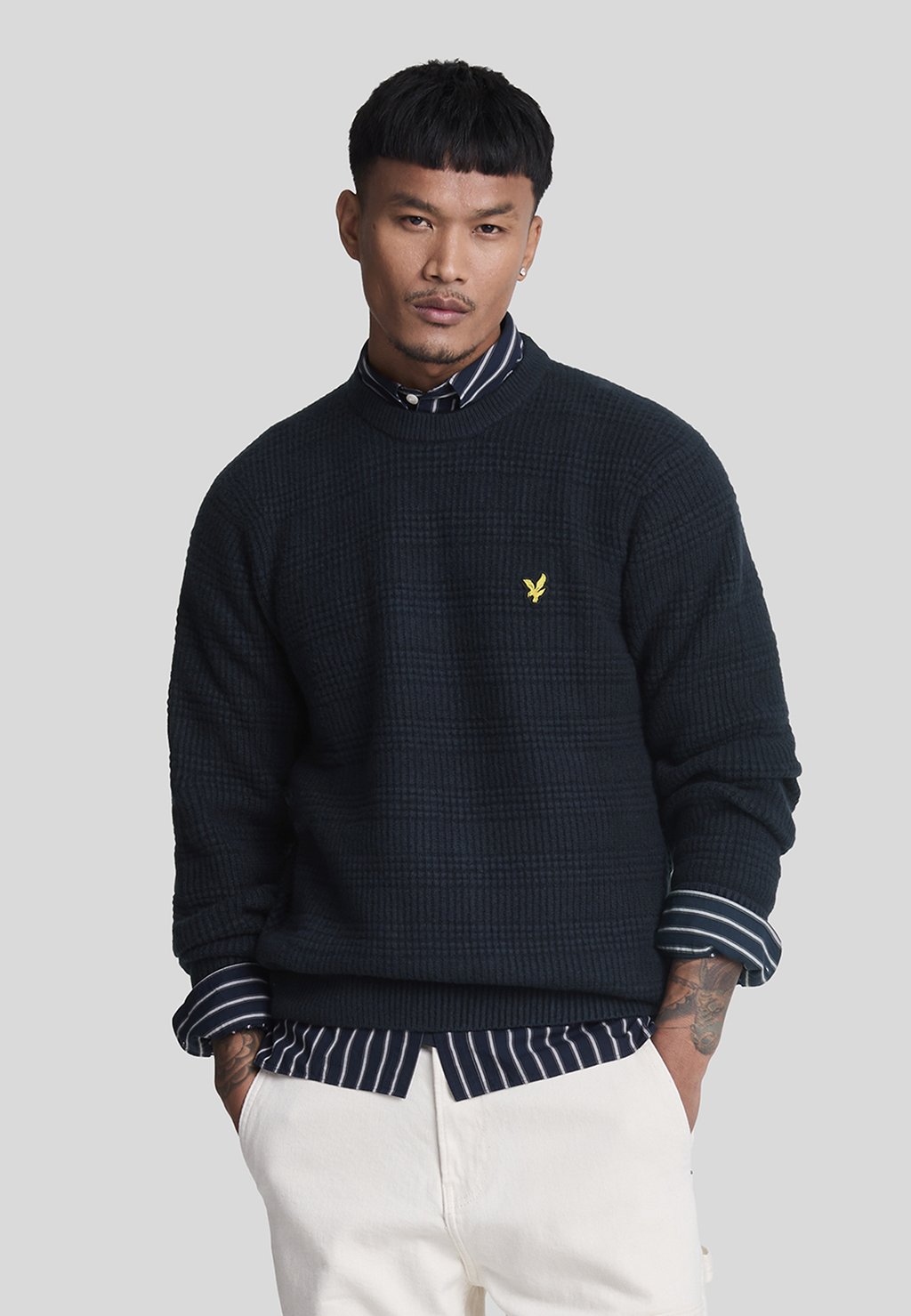 

Джемпер WAFFLE Lyle & Scott, темно-синий